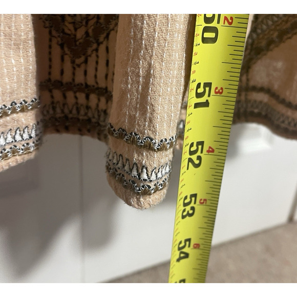 Anthropologie Dress Women 0 Tan Robin Embroidered Maxi Lace Boho Tiered V Neck - Picture 5 of 11